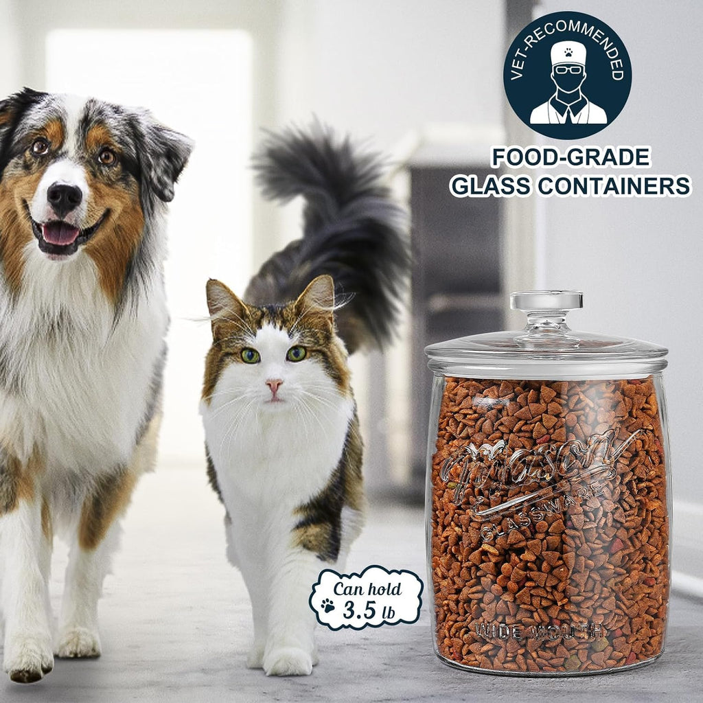 Gallon Glass Cookie Jar, Airtight Lid & Wide Mouth Mason Jar - Set of 128