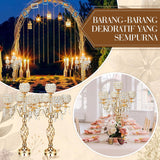 8 Pcs 5 Arm Crystal Candelabra Centerpieces for Table 27 Inch Retro Victorian Crystal Candle Holders Bowl Table