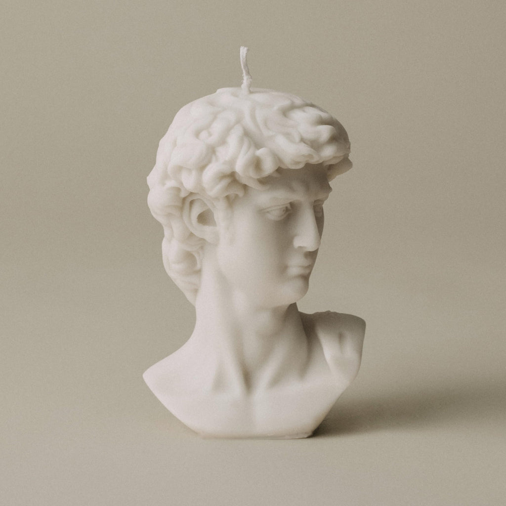 David Bust Candle - Handmade Scented Soy Wax Candle Elegant Aesthetic Candle Housewarming Gift Home Decor Idea White