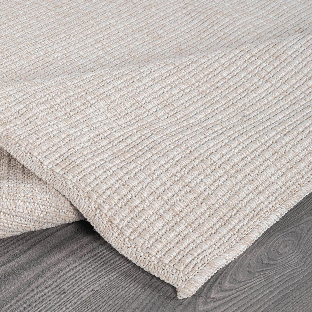 Easy Jute Off White Runner Rug 2x7 Solid Washable Durable Outdoor Indoor Area Rugs for Living Dining Patio Office