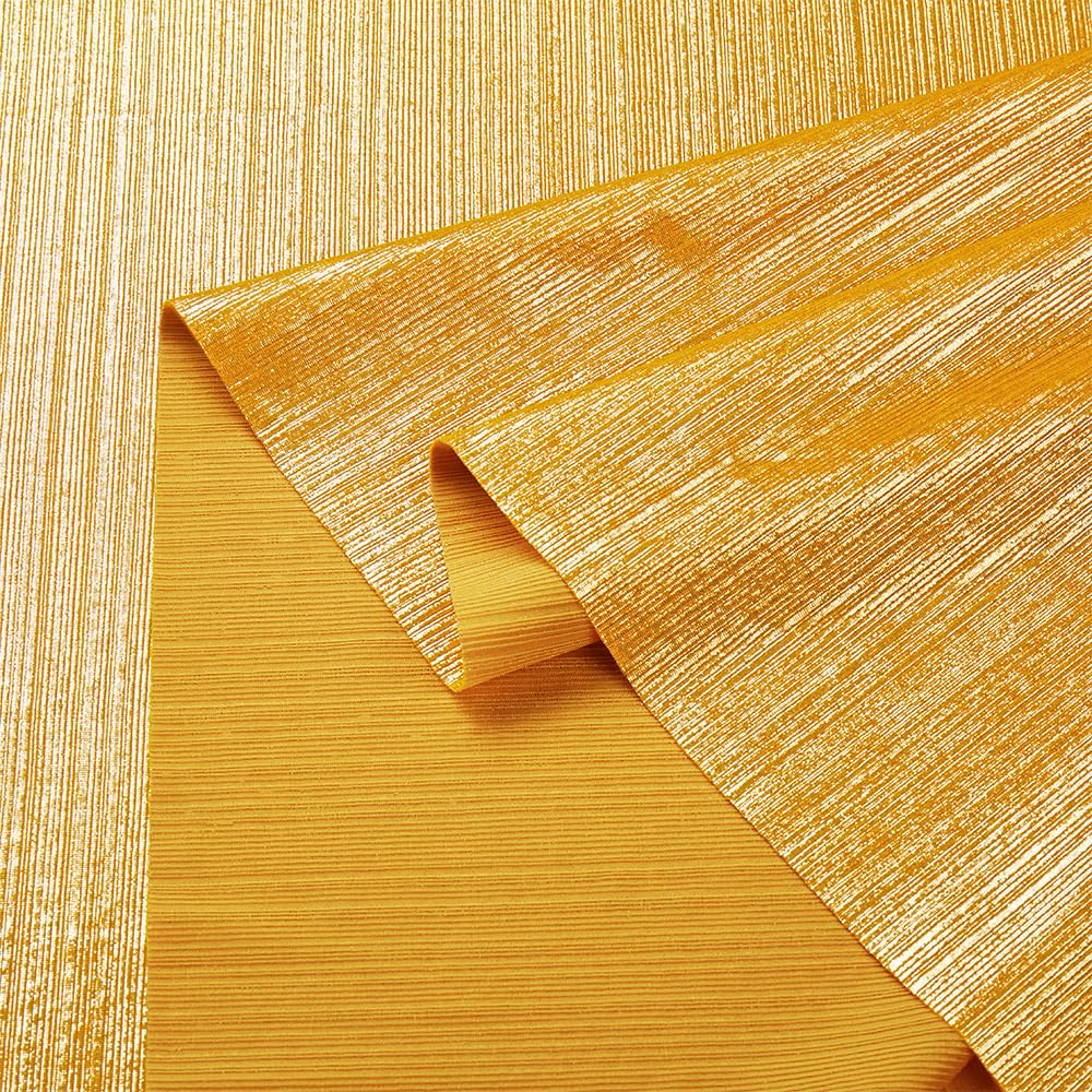 Gold Rib Knit Fabric by The Yard - 60 Inch Stretchy Metallic (3 Yards)