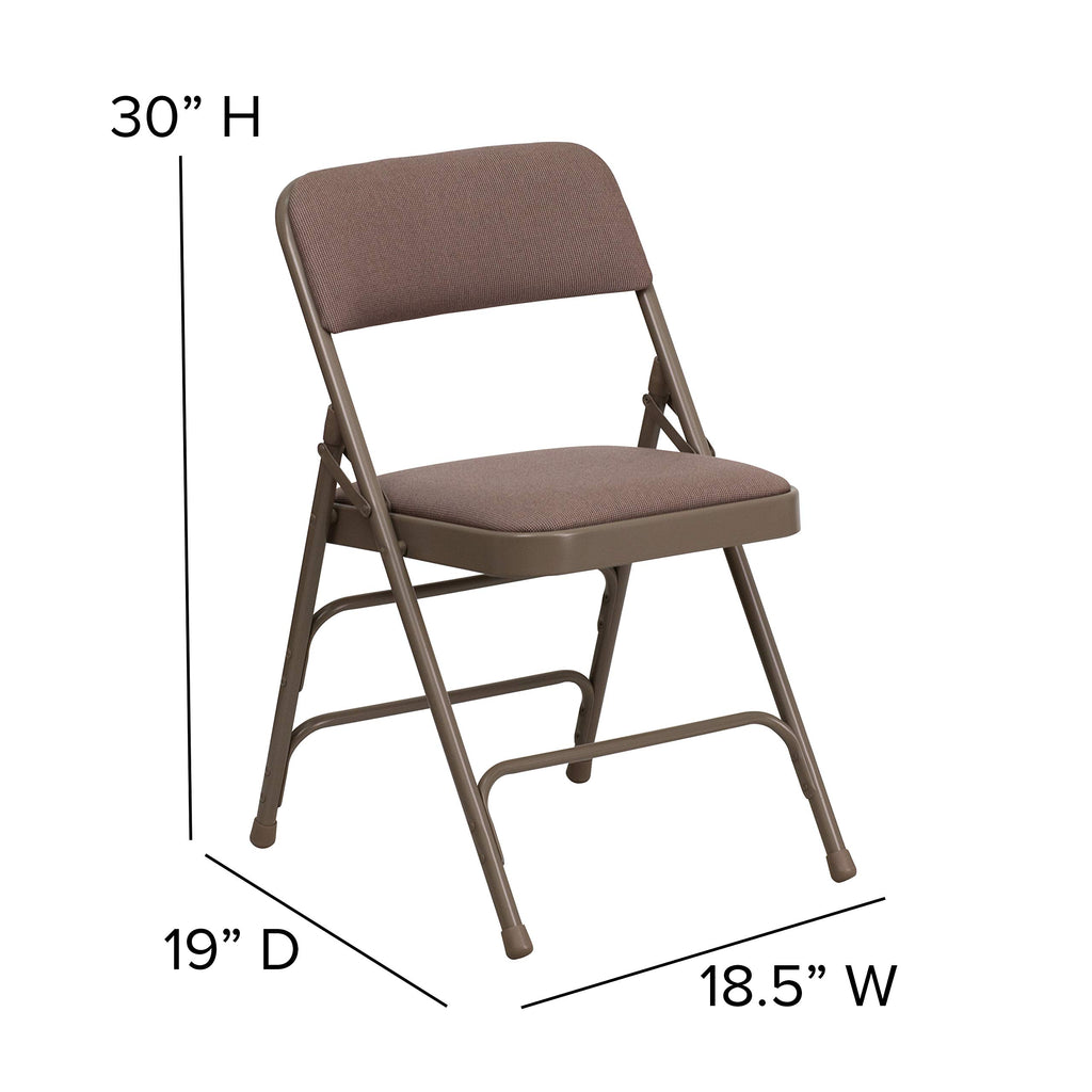 Metal Folding Chair, Beige, 4-Pack