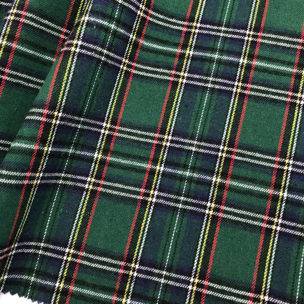 Hunter Green and Navy Blue Tartan Plaid Fabric 57" Wide x 1 Yard Cut