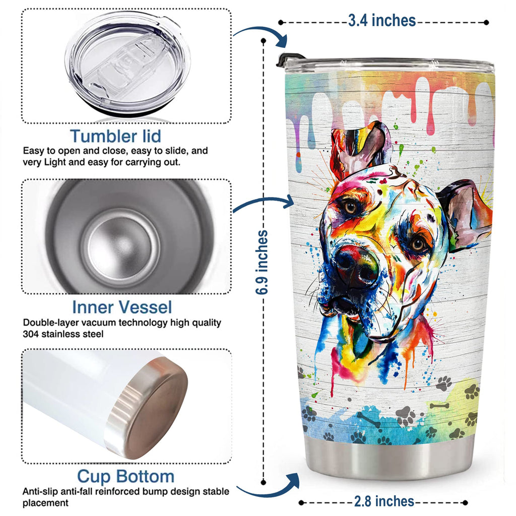 Pitbull Tumbler 20oz, Funny Pitbull Dog Facts, Pitbull Gifts for Dog Lovers