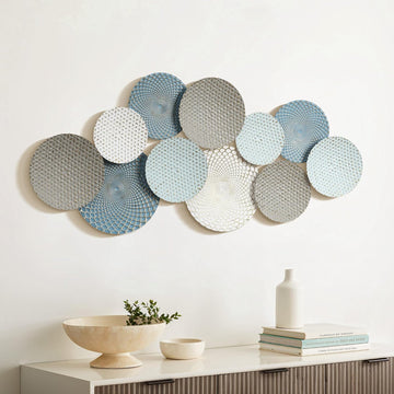 47.4-Inch Large Metal Wall Art, Abstract Hanging Sculpture