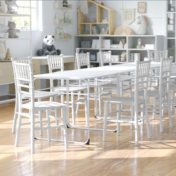 Child Size White Chiavari Chair - Durable Resin Kids Chair for Weddings, Parties & Everyday Use