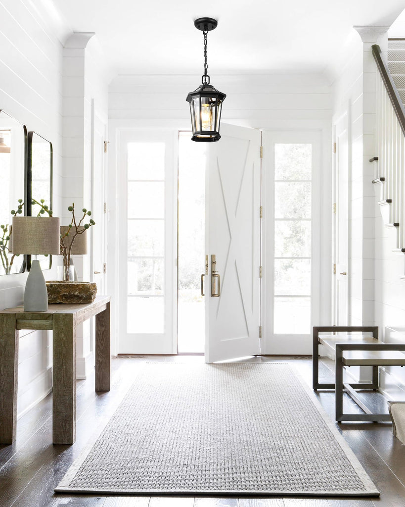 Outdoor Pendant Lights, Black Modern Hanging Outside Lantern