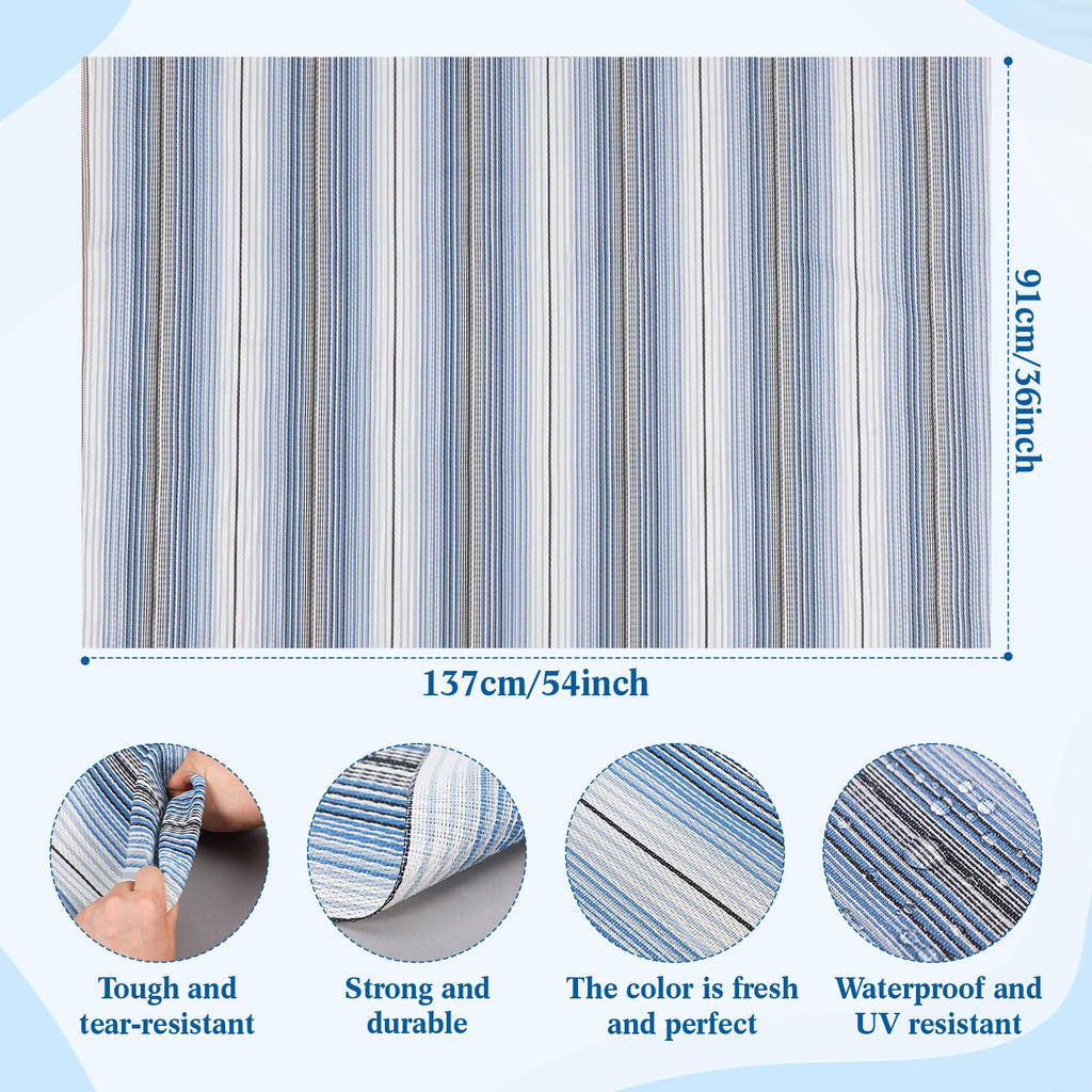 Patio Sling Chair Replacement Fabric by The Yard, 1.5 x 1 Yard, Blue Striped