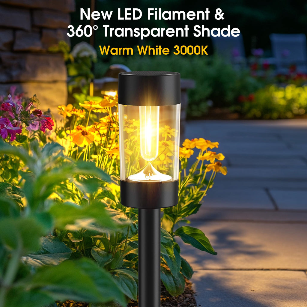 Solar Pathway Lights Outdoor Waterproof, 12 Pack, Warm White