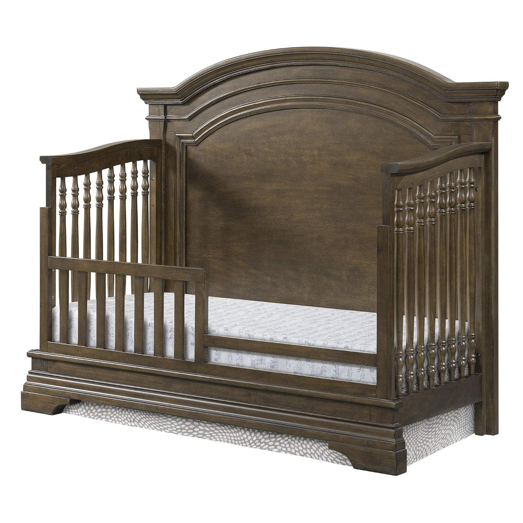 Design Olivia Arch Paneled 4 in 1 Convertible Crib, Brushed Rosewood