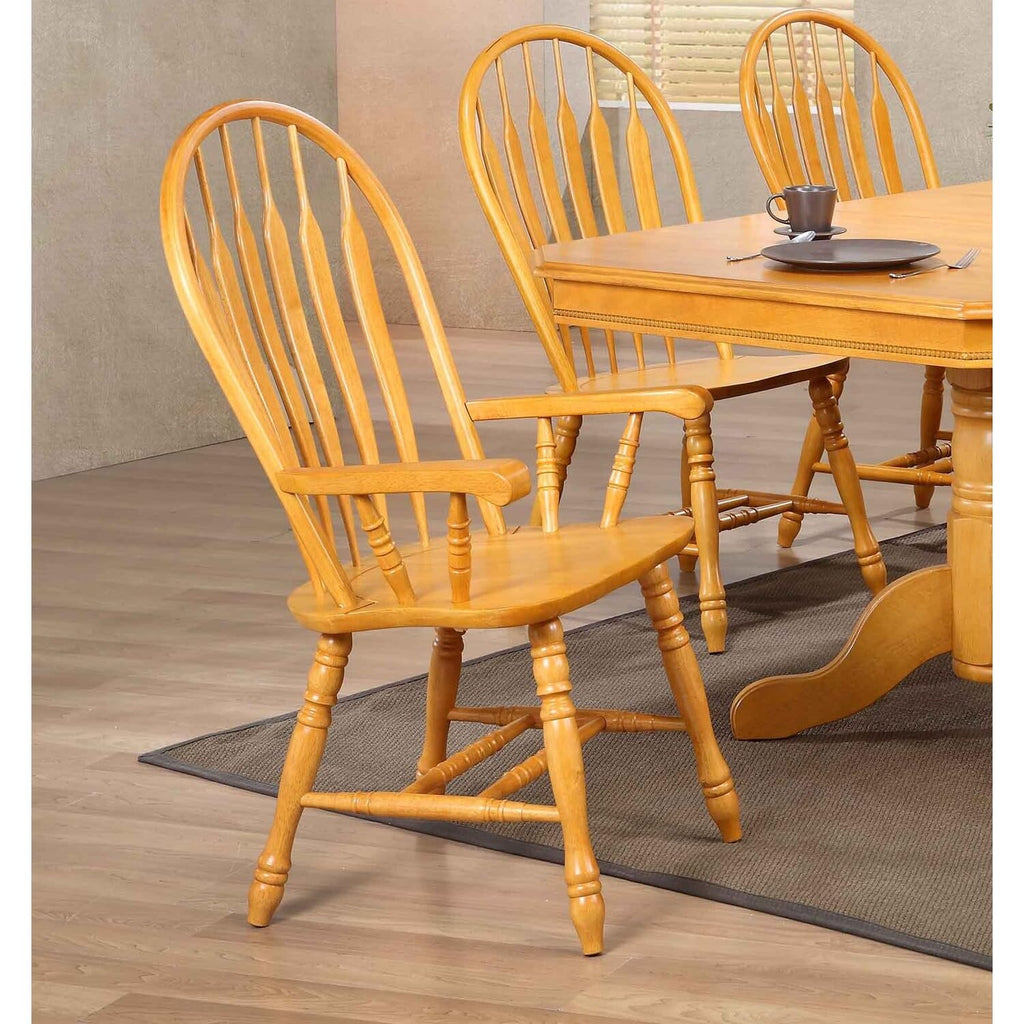 Comfort Dining Arm Chair, 41", Light Oak