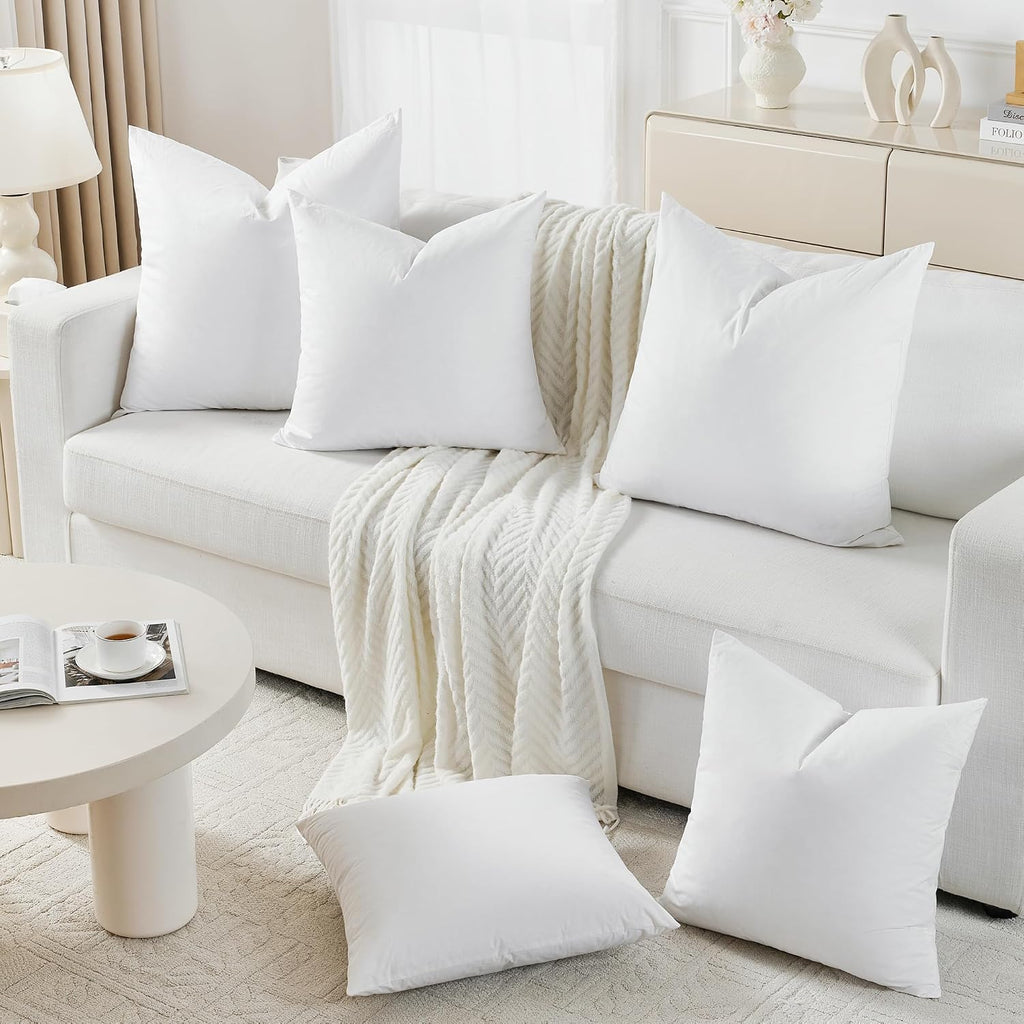 22 x 22 Down Feather Throw Pillow Inserts - Set of 2