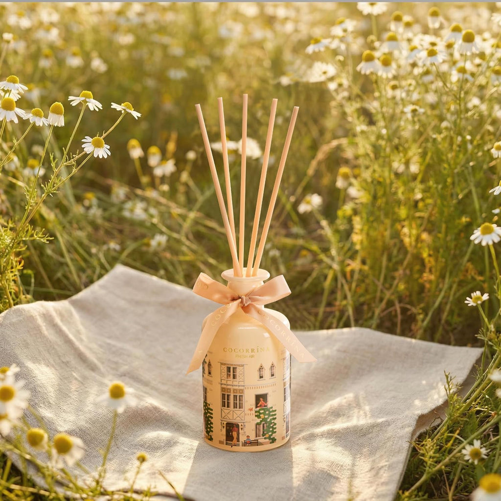 Reed Diffuser - Fresh Air 6.76 fl oz Reed Diffuser with 8 Sticks Home Fragrance Bathroom Shelf Decor (Festive House