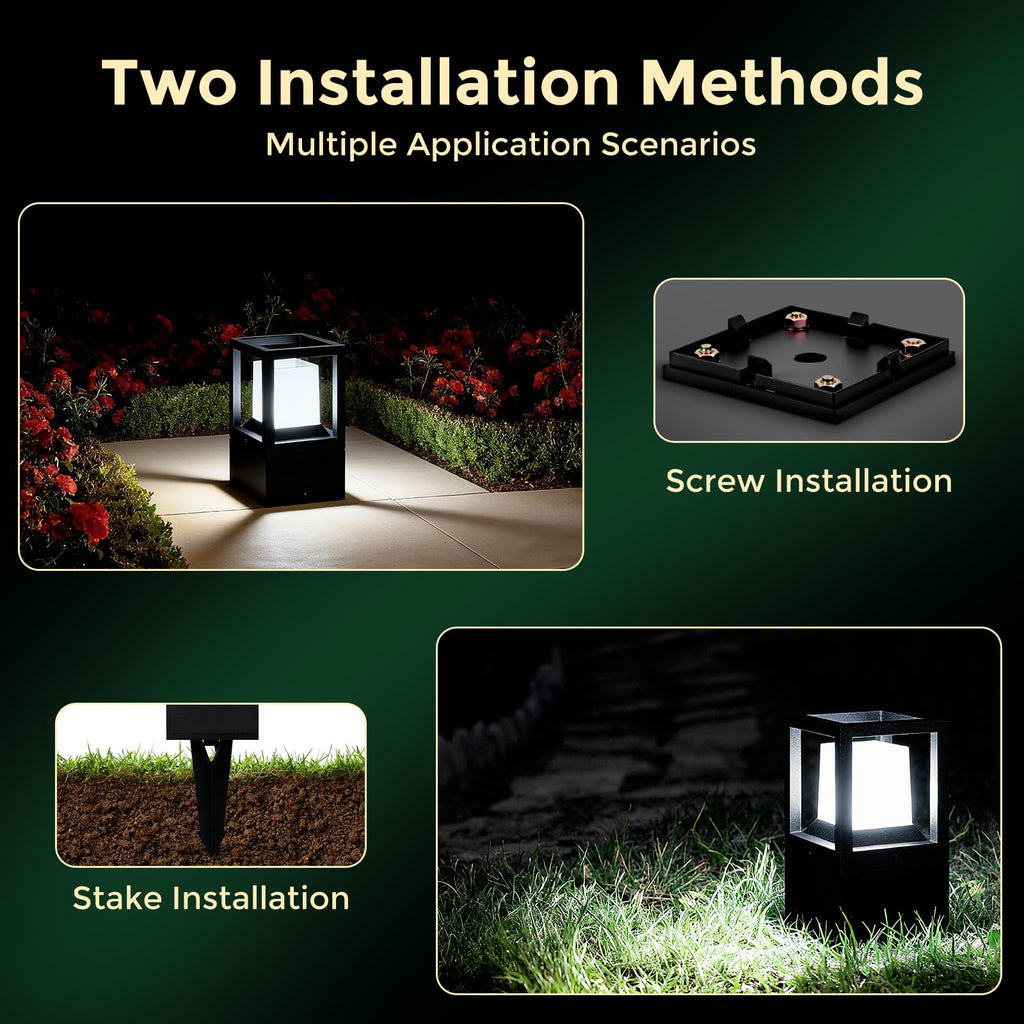 Landscape Bollard Lights Outdoor, Modern LED Column Light Super Bright, 12V Low Voltage Path Light, All-aluminum
