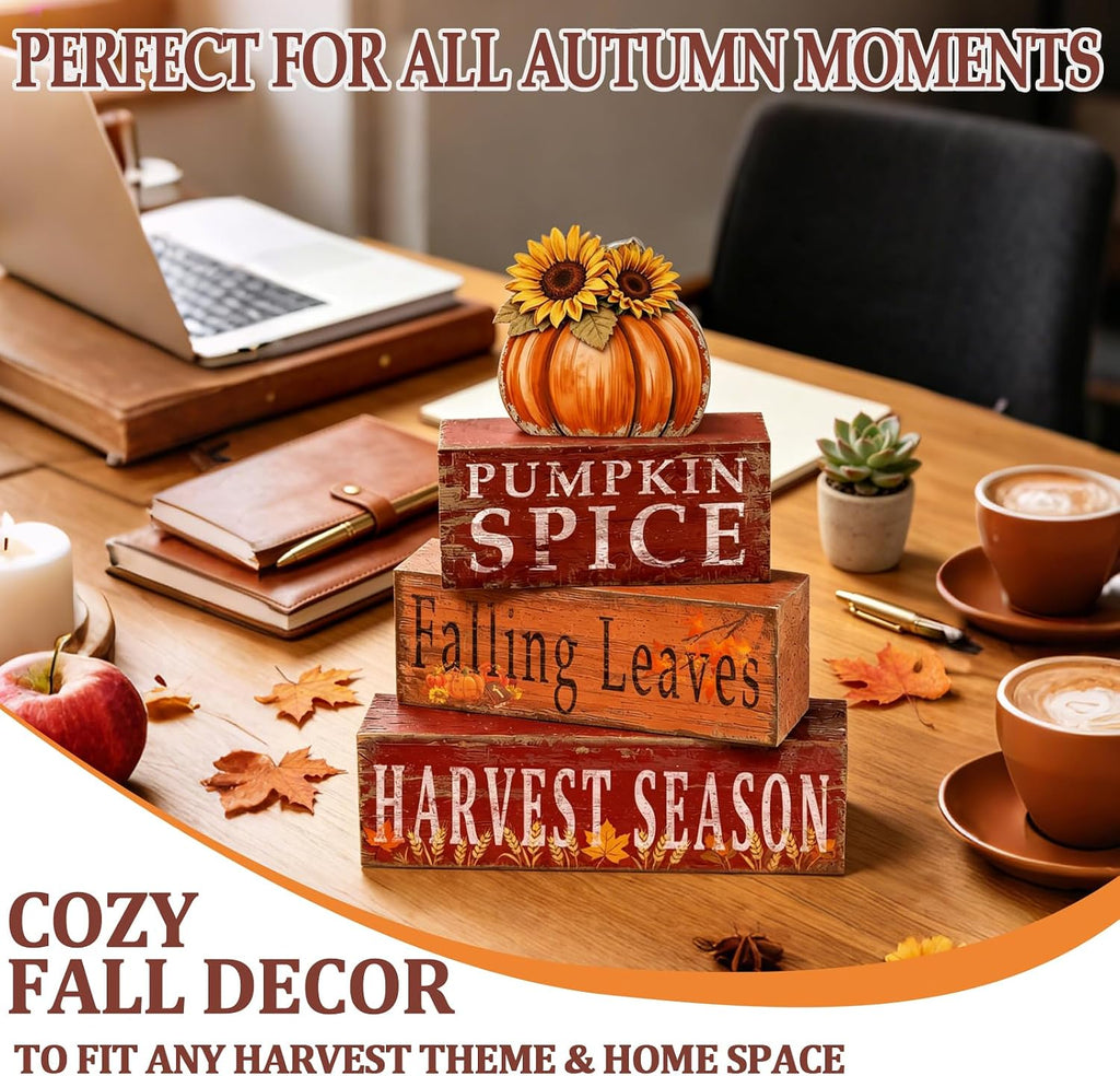 Fall Pumpkin Decor, Fall Decorations - Set of 4