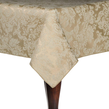 Miranda 70x144in Rectangle Tablecloth - Cotton Polyester Damask Table Cloth with Stain Resistant Jac