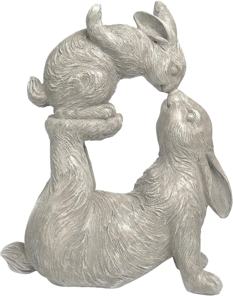 Garden Statues Kissing Bunny Sulpture - Garden Décor Rabbit Collectible Figurines Yard Decorations Outdoor 11.8" L x