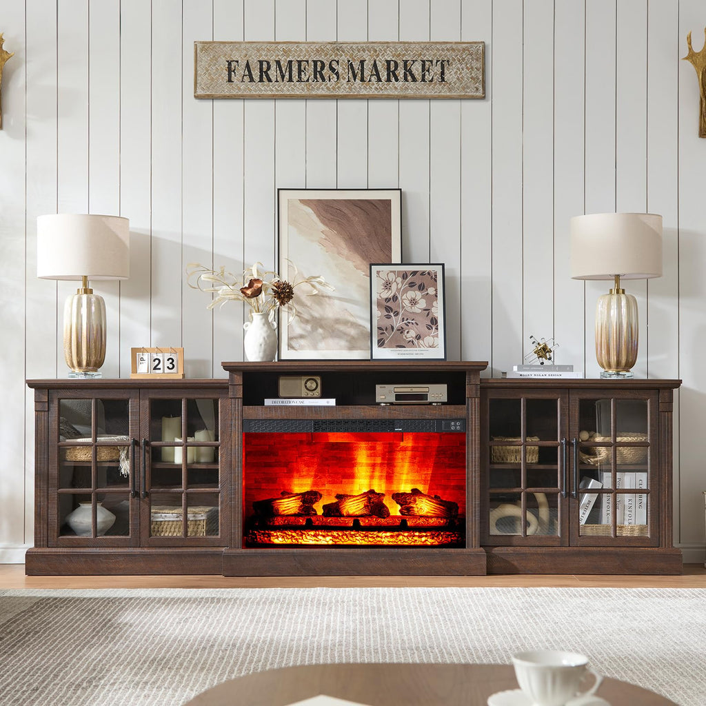 97" Farmhouse for TVs up to 100", Rustic Brown