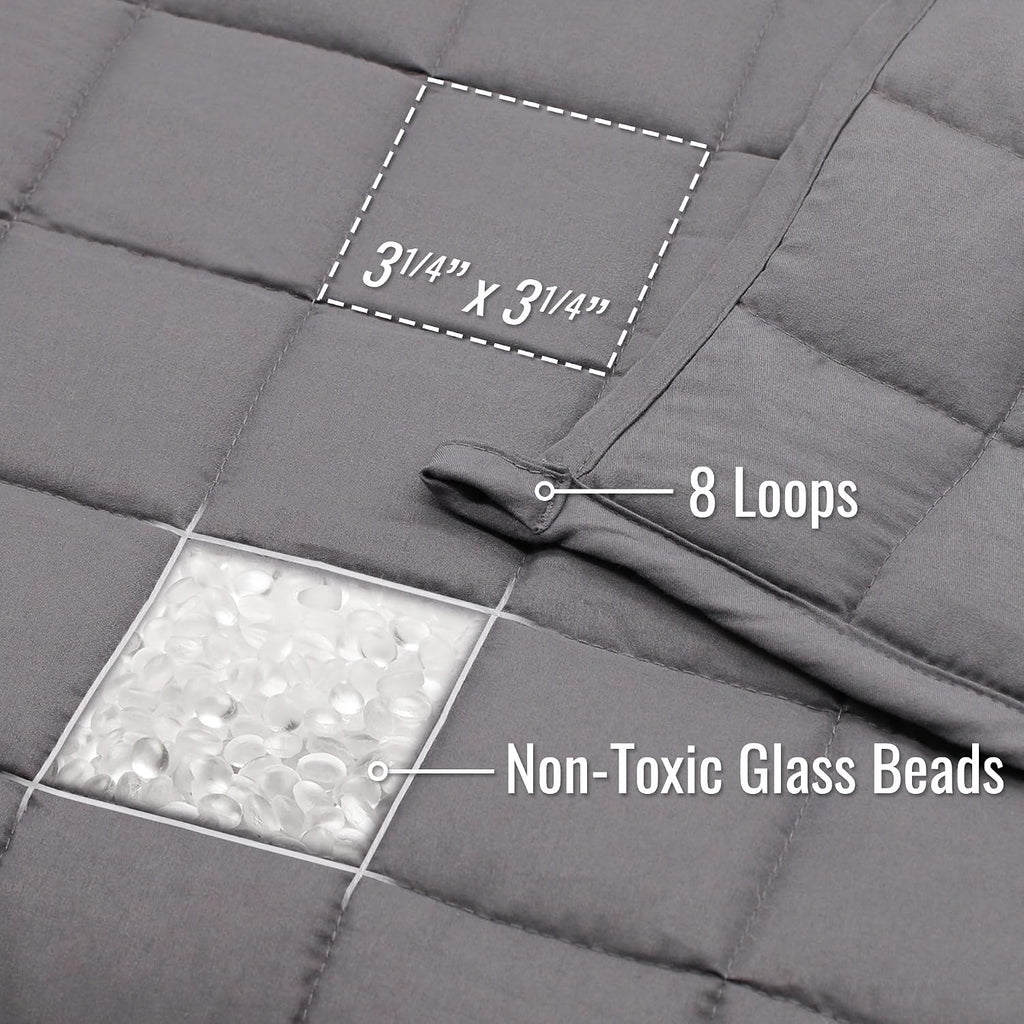 Microfiber Weighted Blanket Queen Size | 17 lb Heavy Blanket | 80" x 60" Breathable | Soft Microfiber with Glass