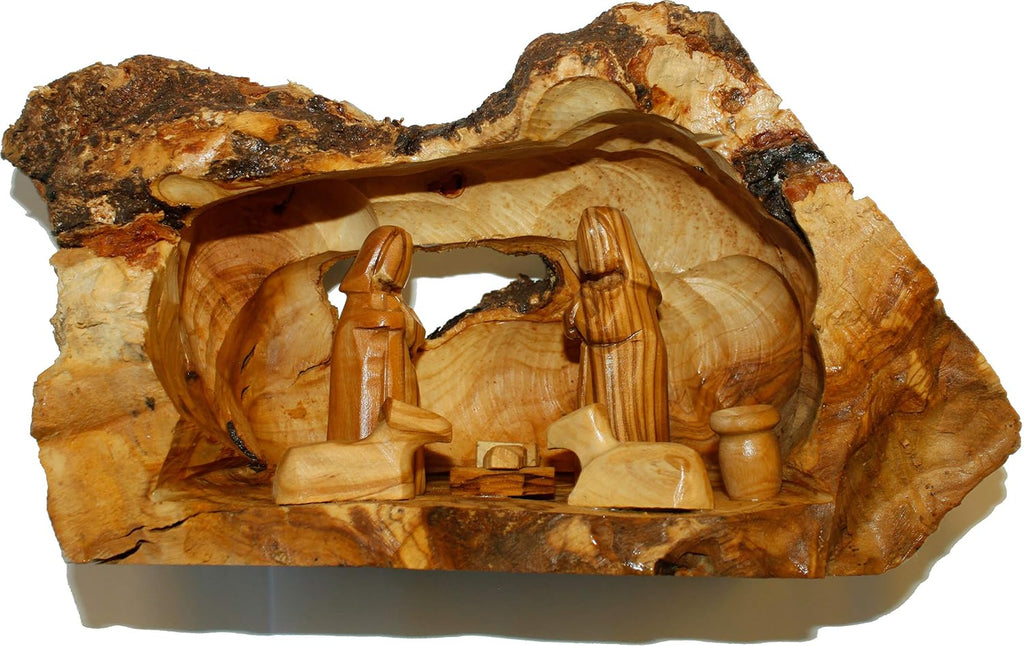 Land Market Inspirational Bethlehem Olive Wood Nativity Scene - Unique Nativity Set Indoor with Hand-Carved Rustic