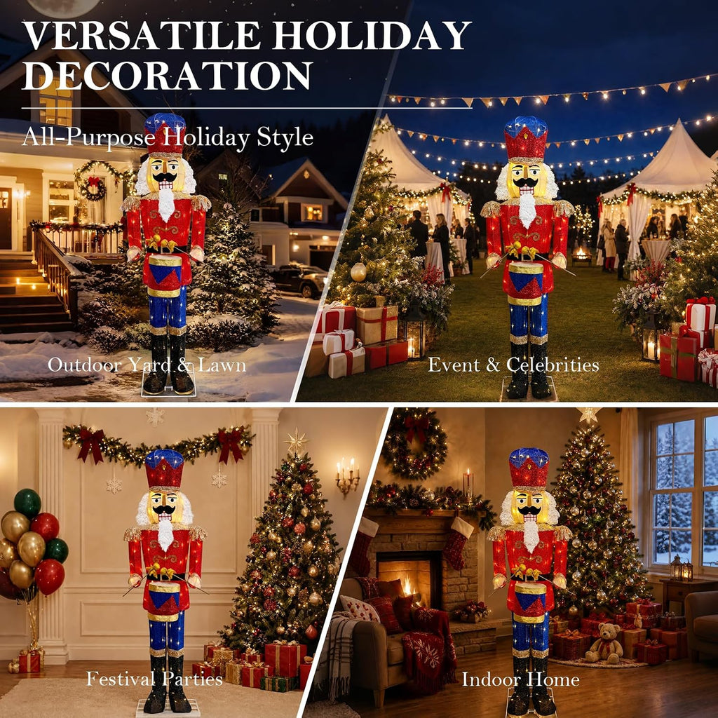 5FT Large Lighted Nutcracker Christmas Decoration Outdoor Blue