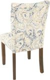 HomePop Classic Parsons Dining Chair - Blue Velvet Paisley Print (Set of 2)