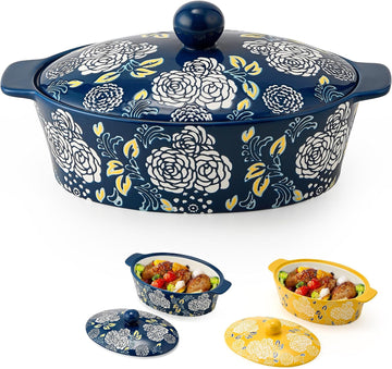Ceramic Casserole Dish With Lid, Casserole Dishes for Oven, Dish Lasagna Pans For Cooking, Oval Pan, Dutch Oven
