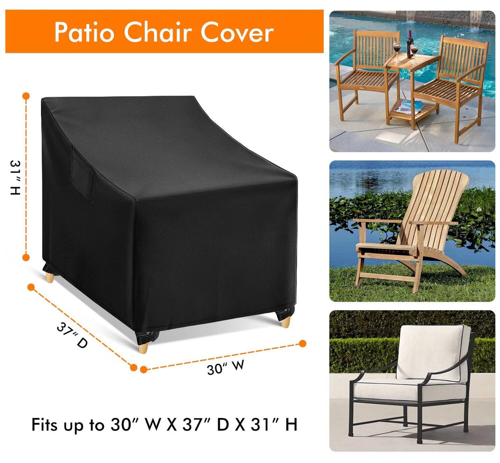 Outdoor Chair Covers Waterproof, 30" W x 37" D x 31" H, 2 Pack