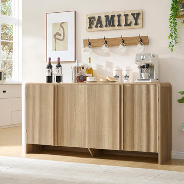 63" Fluted Sideboard Buffet Cabinet with Storage