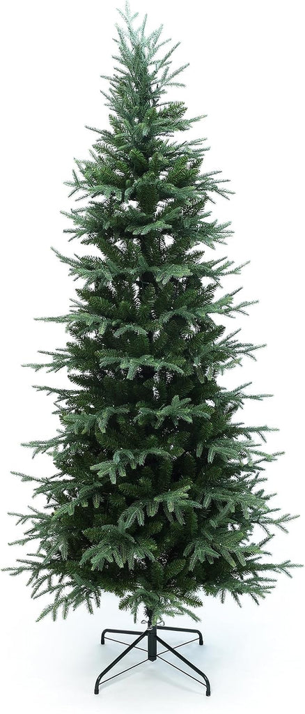 LuxenHome Prelit Slim Christmas Tree, Skinny Christmas Tree