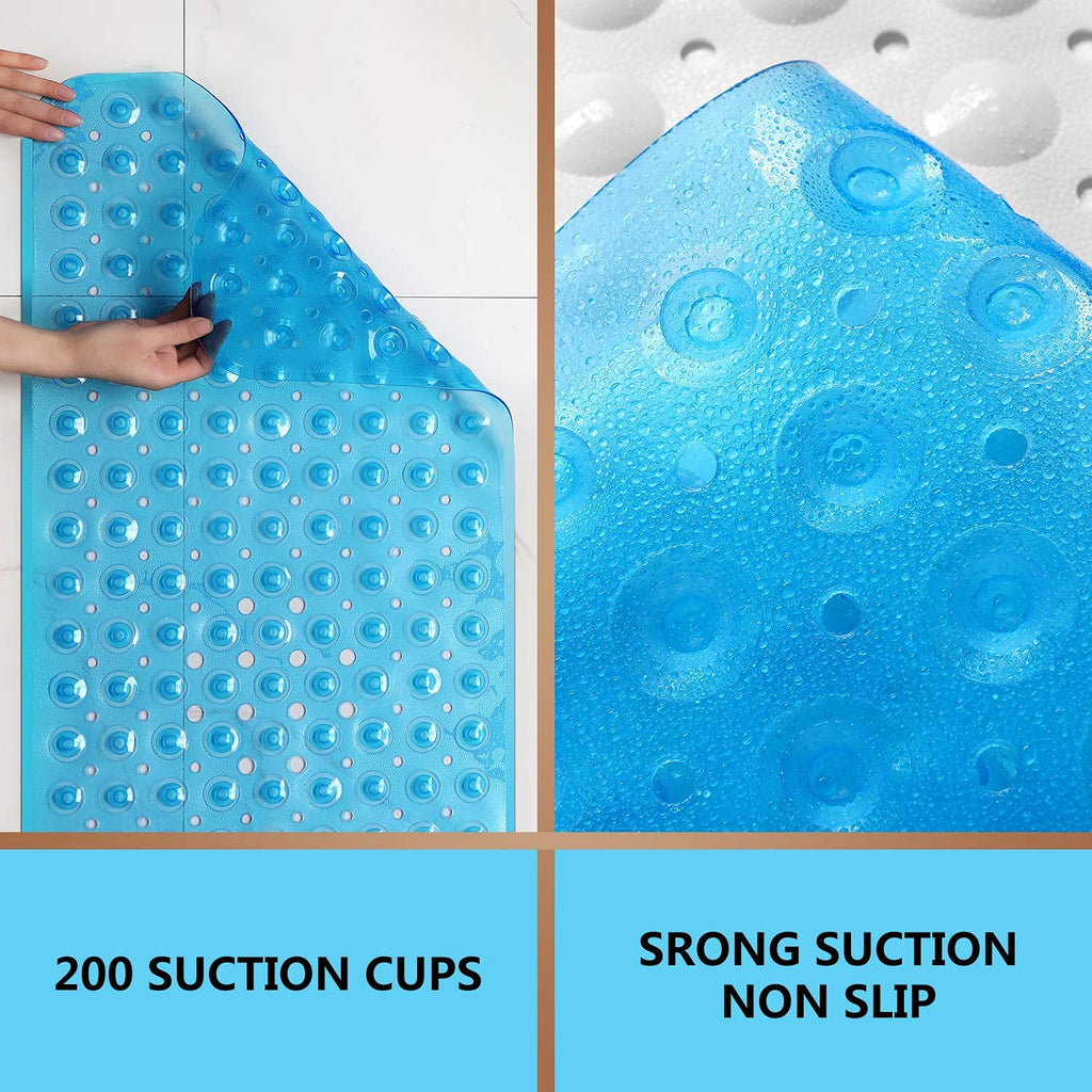 Upgrade Baby Bath Mat Non Slip Extra Long Bathtub Mat for Kids 40 X 16 Inch - Eco Friendly Bath Tub Mat with 200 Big
