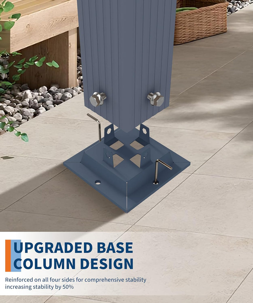 10x13 ft Aluminum Pergola, Outdoor Metal Pergola with Adjustable Canopy