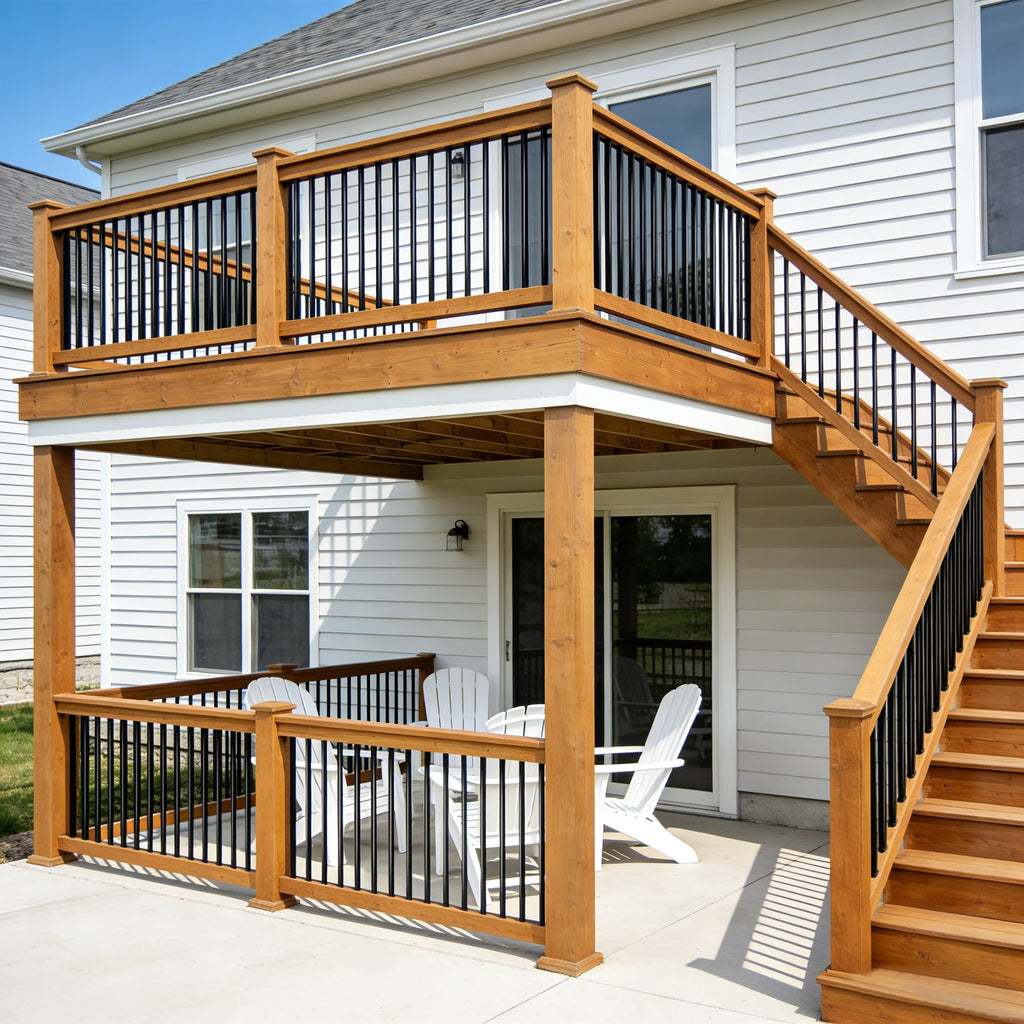 Iron Stair Balusters 5/8" Round Hollow Metal Wrought Iron Spindles for Indoor Staircase & Deck Railing 44" Long Plain