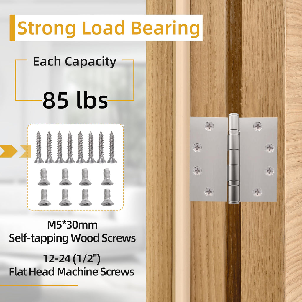 4.5 inch X 4.5 inch Silvery Heavy Duty Commercial Door Hinge