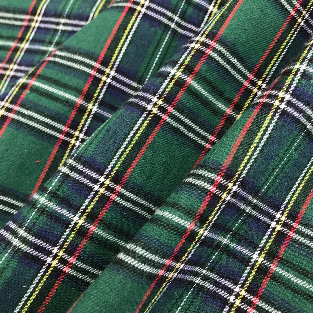 Hunter Green and Navy Blue Tartan Plaid Fabric 57" Wide x 1 Yard Cut