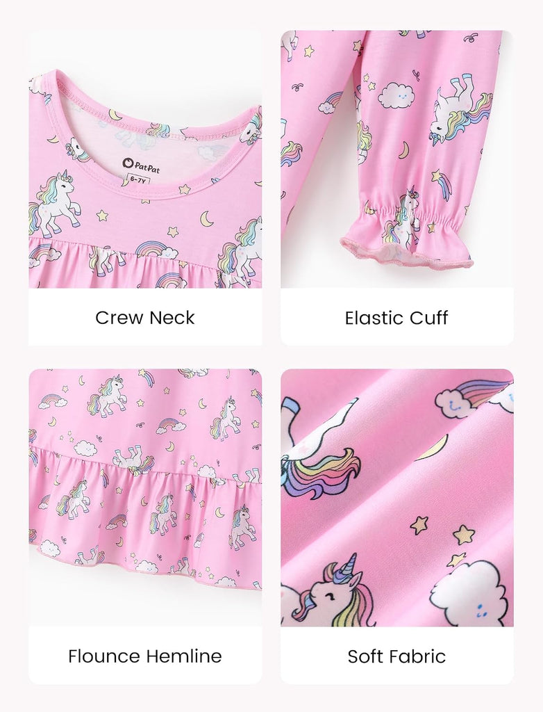 Girls Nightgowns Princess Pajama Dress Soft Sleepwear