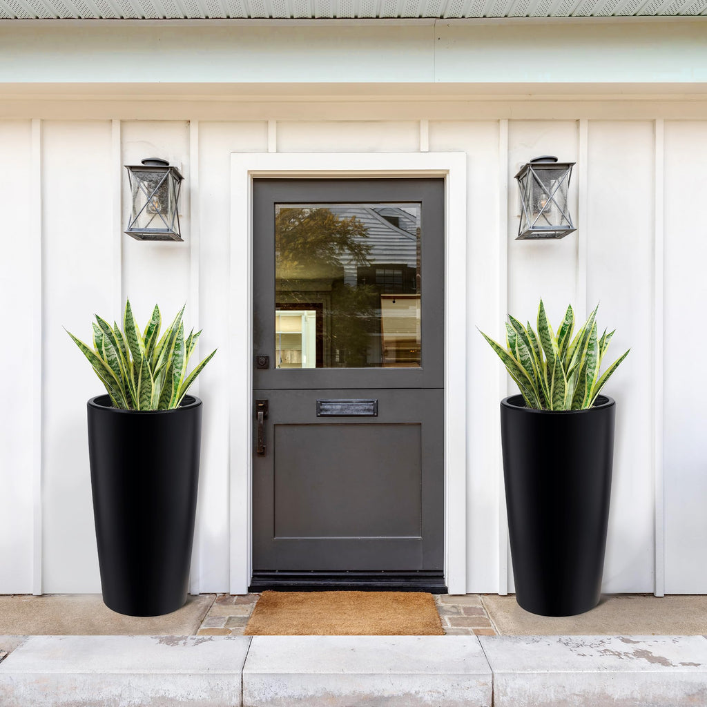 Tall Planters for Outdoor Plants, 30 in Outdoor Planters Set of 2