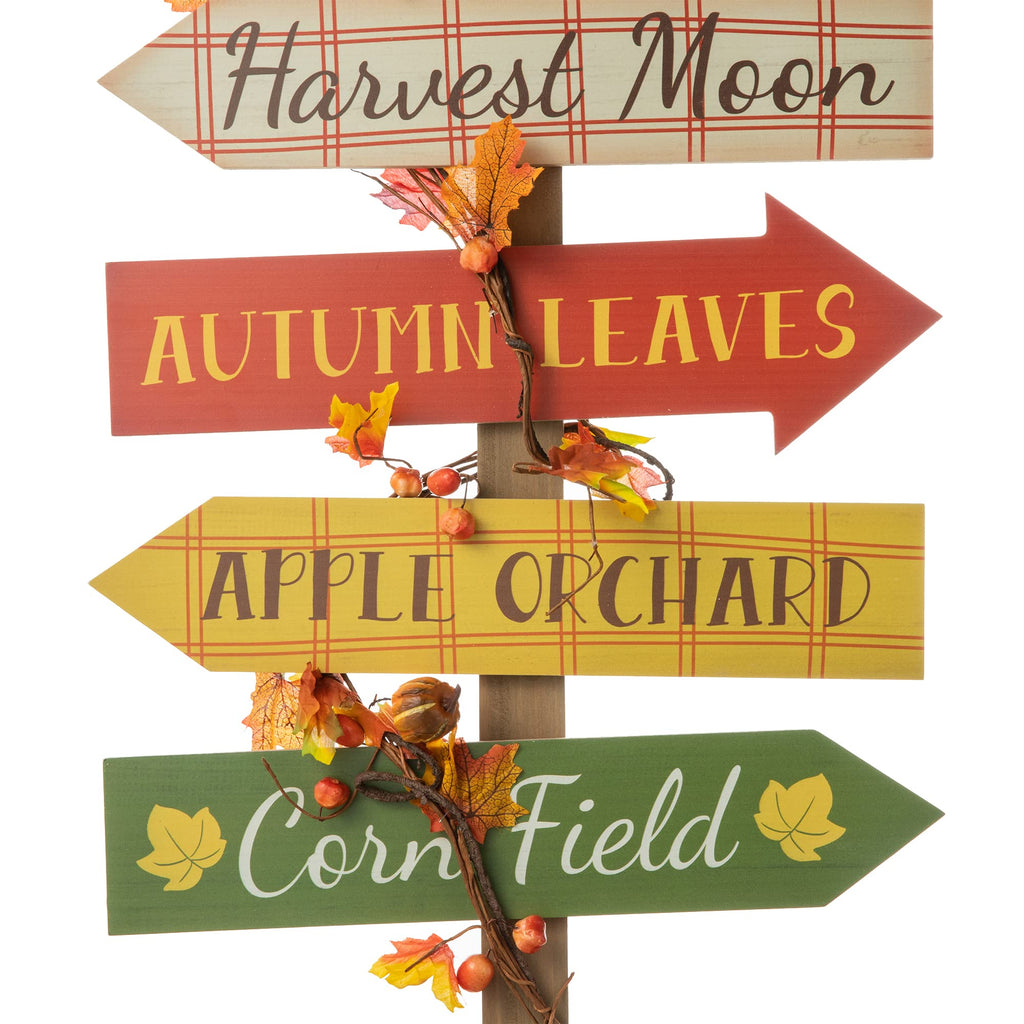 42.5"H Fall Wooden Pumpkin Patch Porch Decor, Rustic Fall Harvest Welcome to Our Patch Yard Sign, Farmhouse