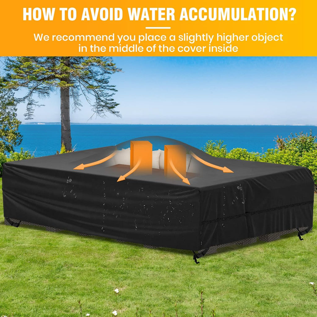 Patio Furniture Cover Waterproof Outdoor Sectional Sofa Set Covers, All Weather Oxford Tear-Resistant Rectangular