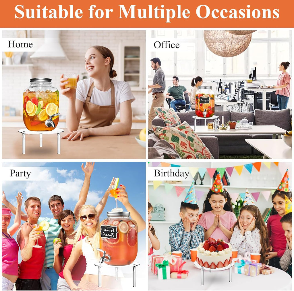 Acrylic Water Dispenser Stand, Fit Max 7.87" Dia of Glass Drink Dispenser - Set of 2
