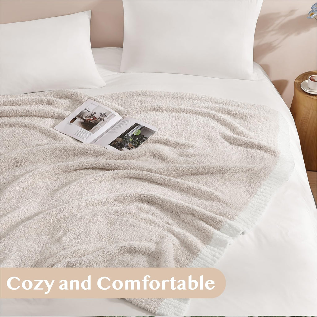 Soft Blanket for Bed-Cozy Warm Reversible Knitted Blankets