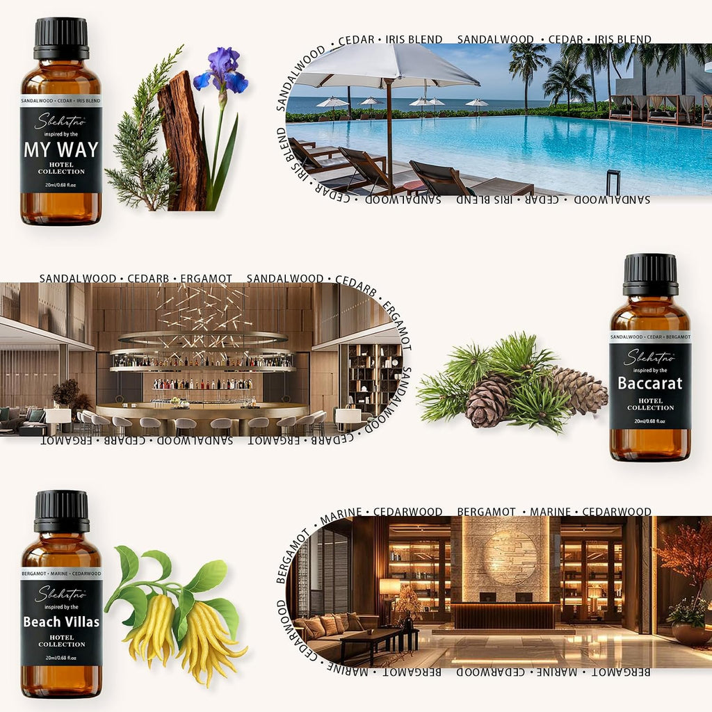 Hotel Diffuser Oil Gift Set-Luxury Hotel Inspired Fragrance Oils for Diffusers, Premium Aromatherapy Home Fragrance - Set of 2