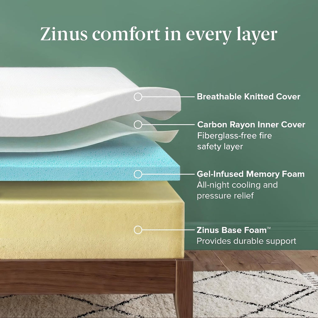 10 Inch Queen Cooling Essential Memory Foam Mattress, Medium Feel | Designed for Cooler Sleep, Soothing Pressure