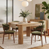 Square Dining Table with Rounded Corners, Modern 47" Kitchen Table for 4 People, Space Saving Dining Room Table for