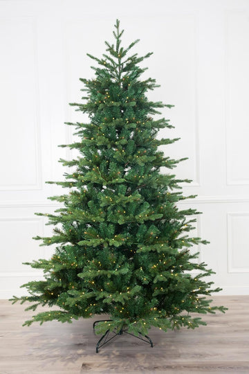 9 Foot European Balsam Fir Artificial Christmas Tree Pre-lit with Dual LED Lights (9ft Pre-lit)