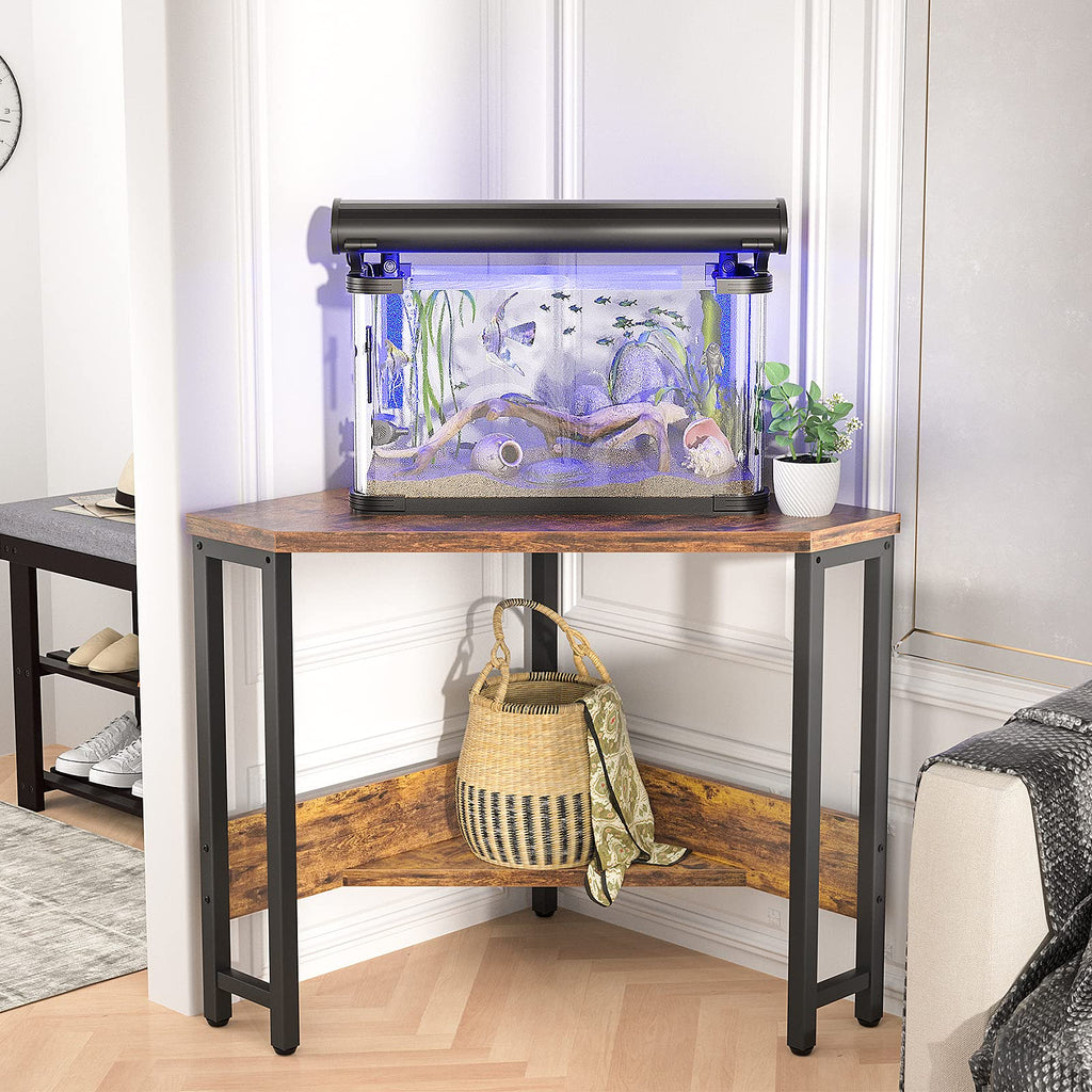 Corner Small Desk with Outlets Corner Table for Small Space Industrial Computer Desk with USB Ports Triangle Desk