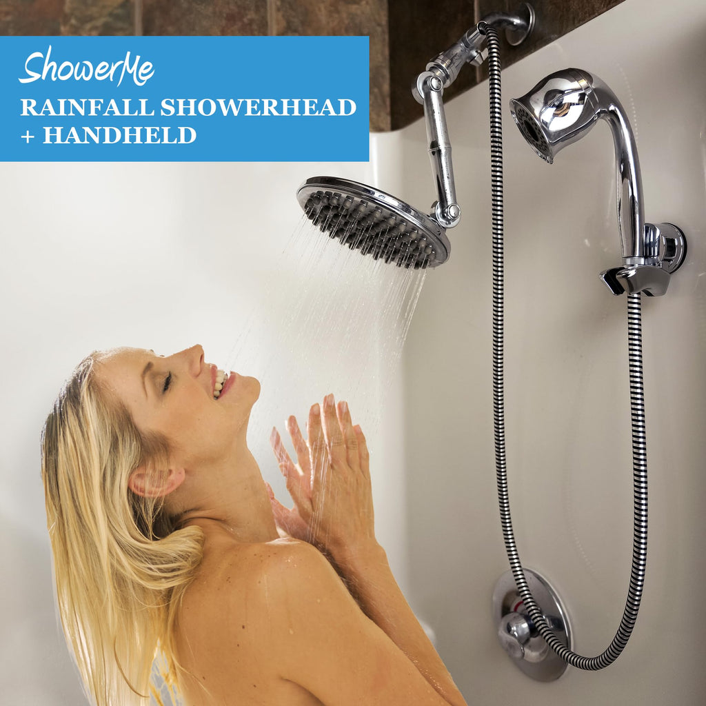 9" Polished Chrome Rainfall Showerhead - Ceiling & Wall Mount