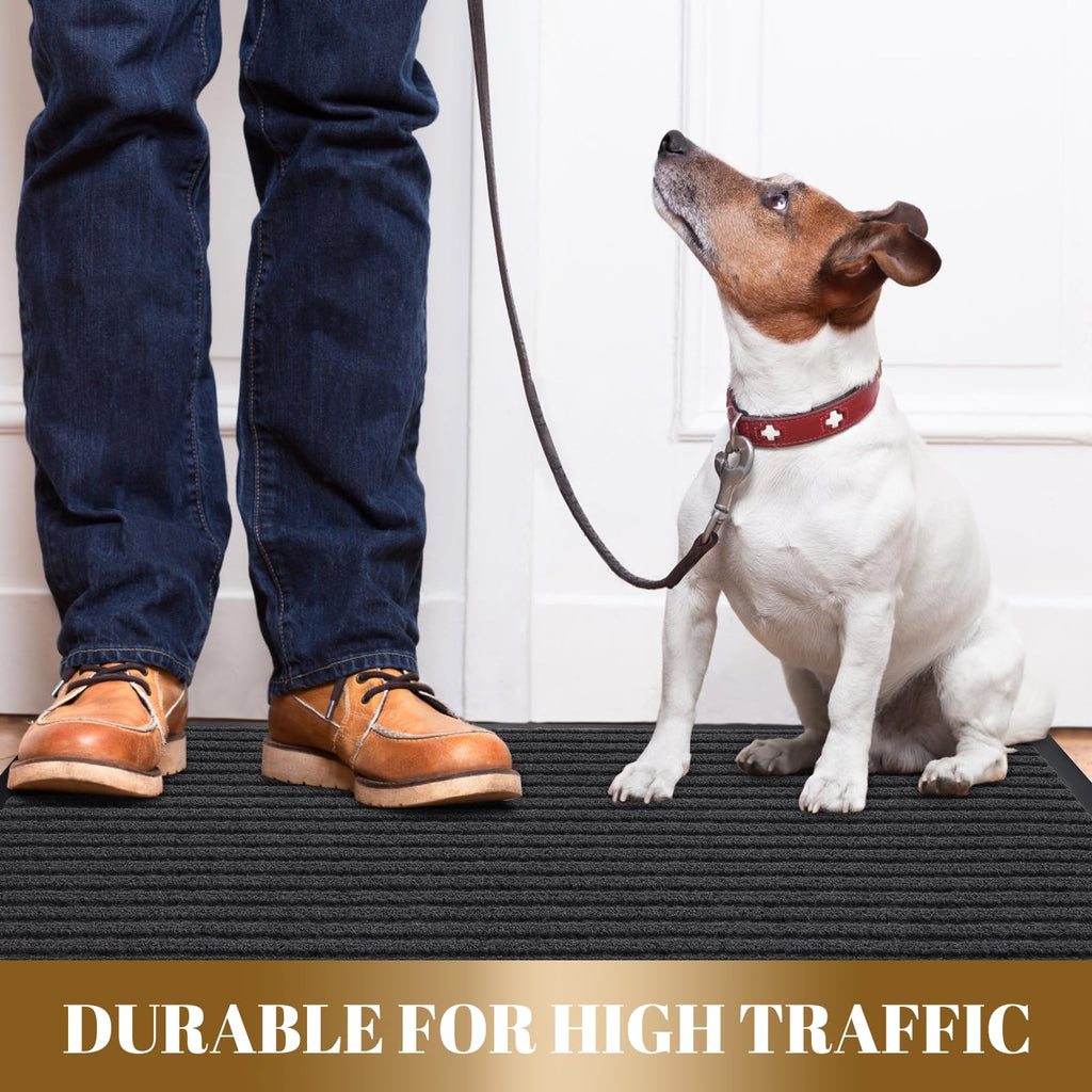 Front Door Mat Outdoor Indoor Entrance, 100% Waterproof All-Season All Weather Doormat, Welcome Matt Outside Entry