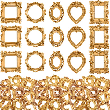 80 Pcs Gold Mini Vintage Picture Frames Bulk