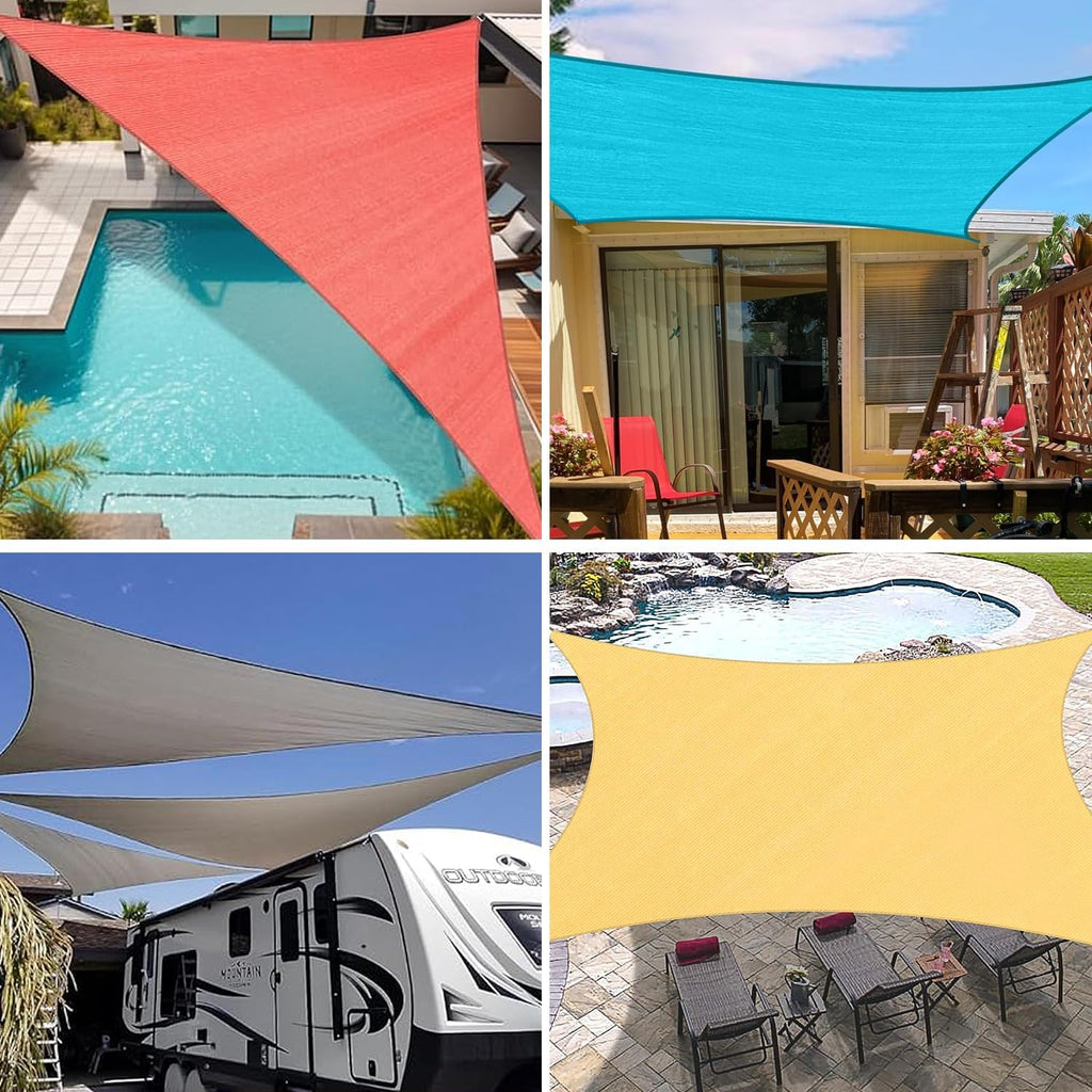 16'x20' Sun Shade Sail Rectangle Outdoor UV Block Square Canopy Sunshade Cover for Backyard Porch Pergola Deck Garden